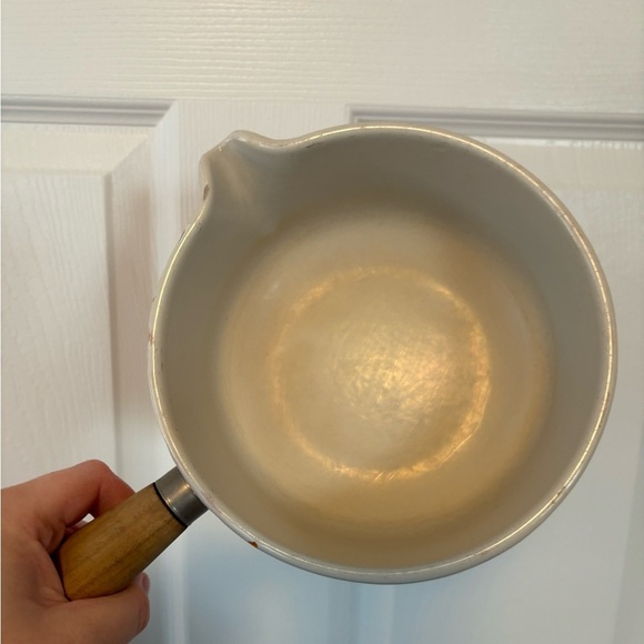 Vintage Le Creuset 18 Volcanic Orange Round Pan Cast Iron Saucepan With … - Picture 3 of 8